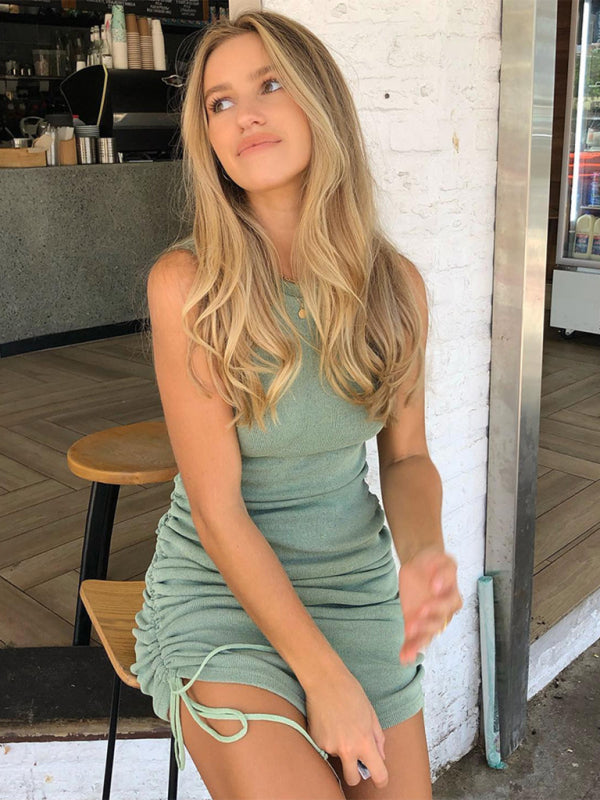 Bodycon Dresses- Women's Ruched Bodycon Tank Dress for Summer- - Pekosa Women Fashion