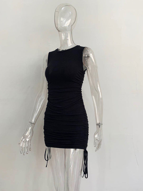 Bodycon Dresses- Women's Ruched Bodycon Tank Dress for Summer- - Pekosa Women Fashion