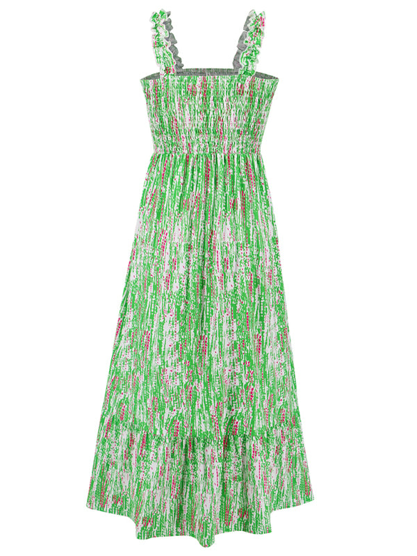 Garden Damen-Maxikleid im Boho-Stil mit Blumenmuster und gesmoktem Camisole-Oberteil