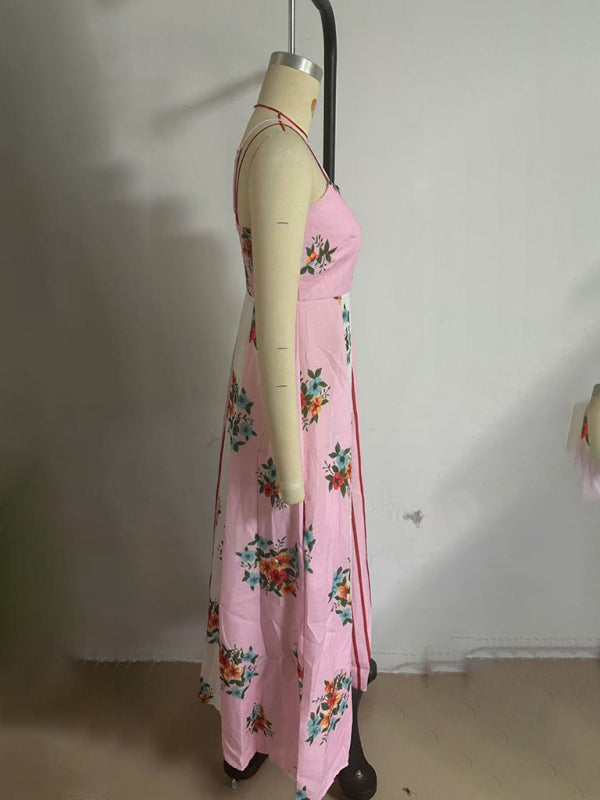 Cami Dress - Floral Striped Dress for Trendy Summer Events