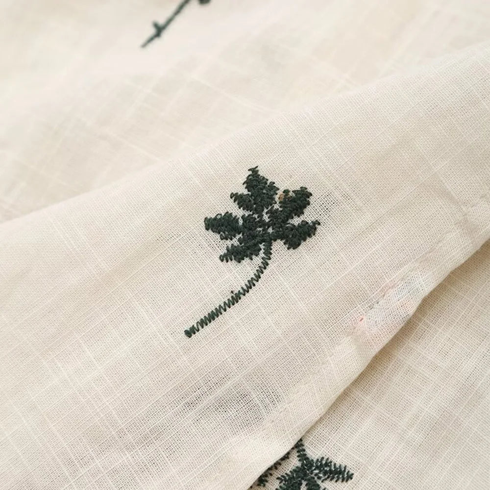 Cami Dresses- Summer Dress with Lace-Up Back and Embroidery- - Pekosa Women Fashion