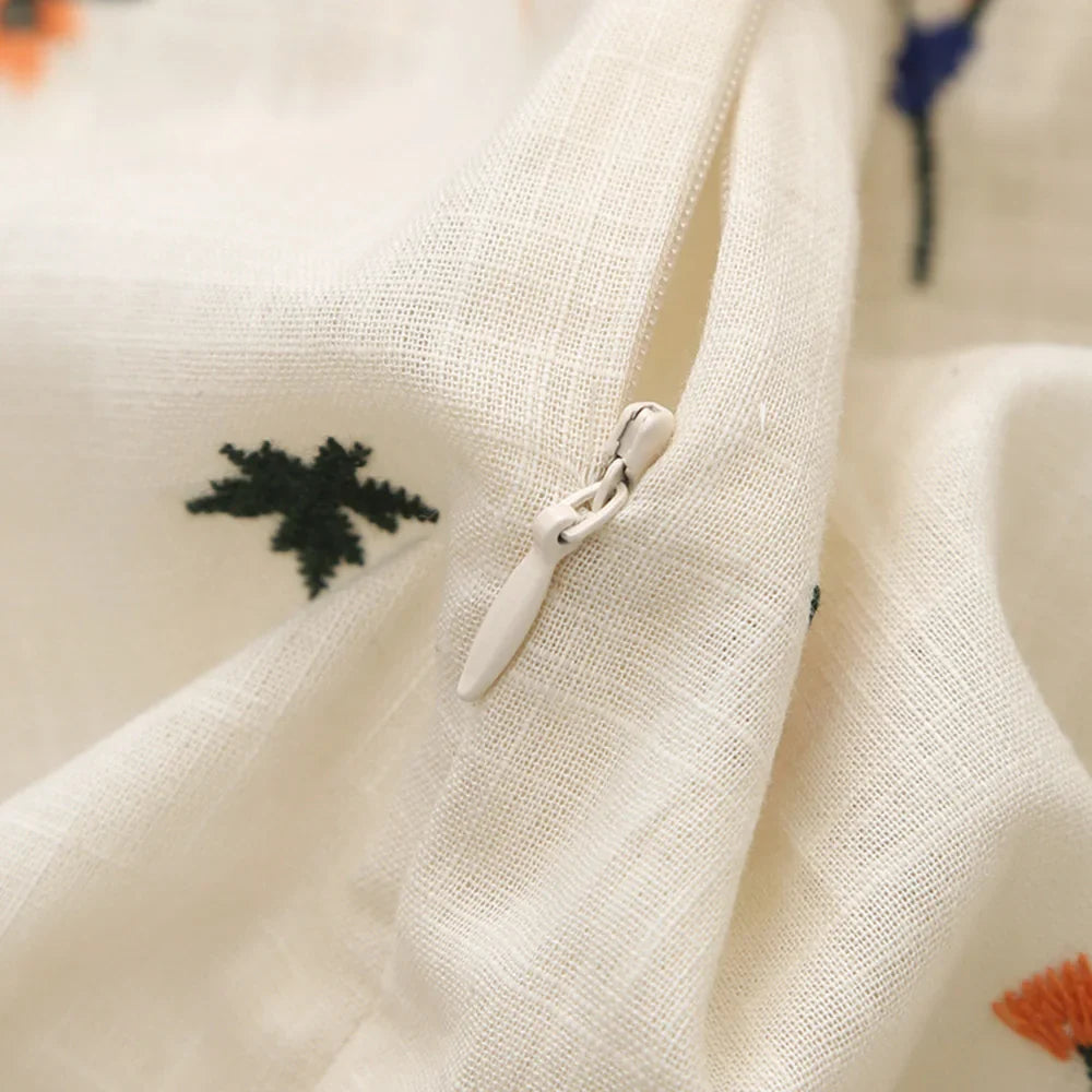 Cami Dresses- Summer Dress with Lace-Up Back and Embroidery- - Pekosa Women Fashion