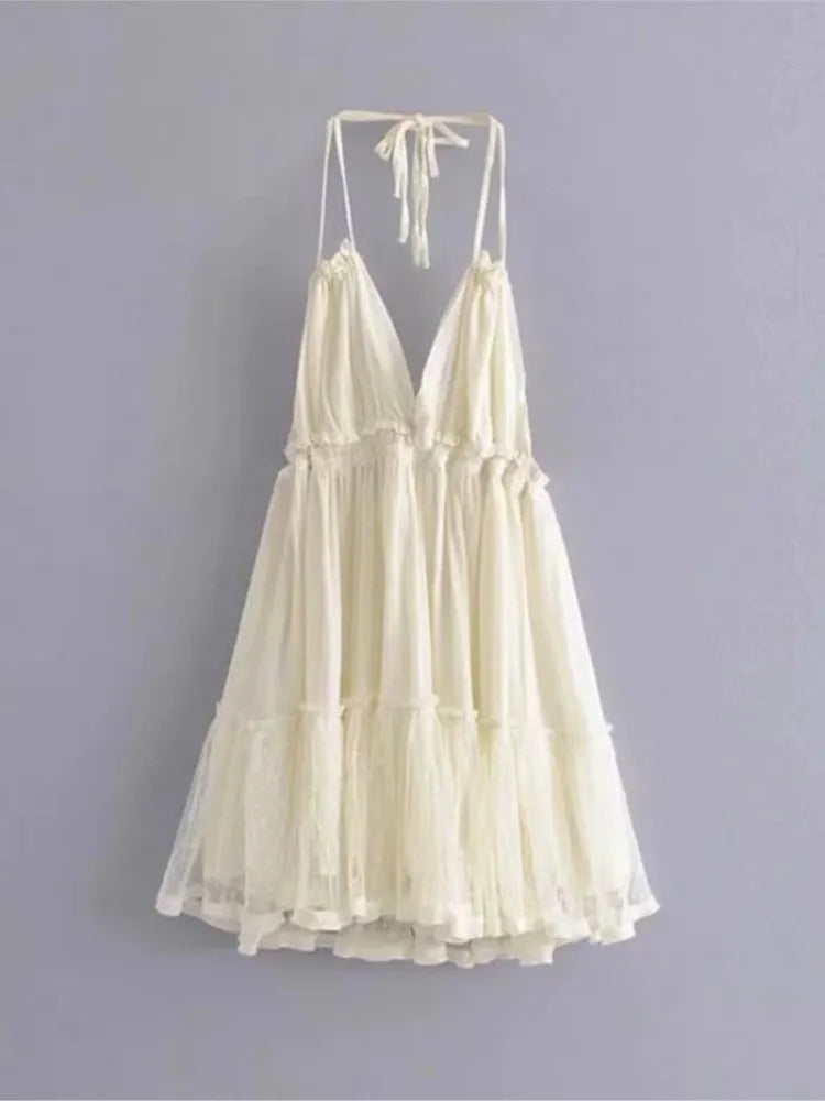 Cami Dresses - Summer Halter Neck Empire Dress for Festive Occasions