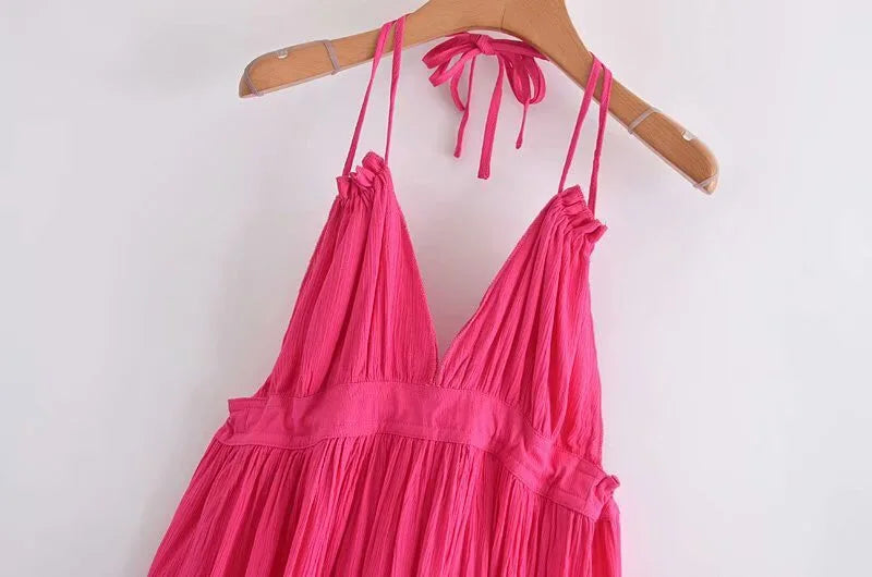 Cami Dresses - Summer Halter Neck Empire Dress for Festive Occasions