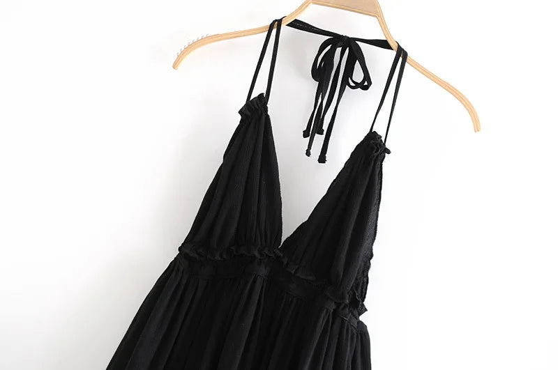 Cami Dresses - Summer Halter Neck Empire Dress for Festive Occasions