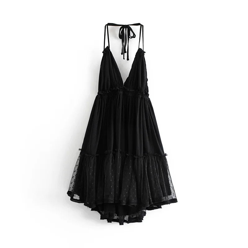 Cami Dresses - Summer Halter Neck Empire Dress for Festive Occasions