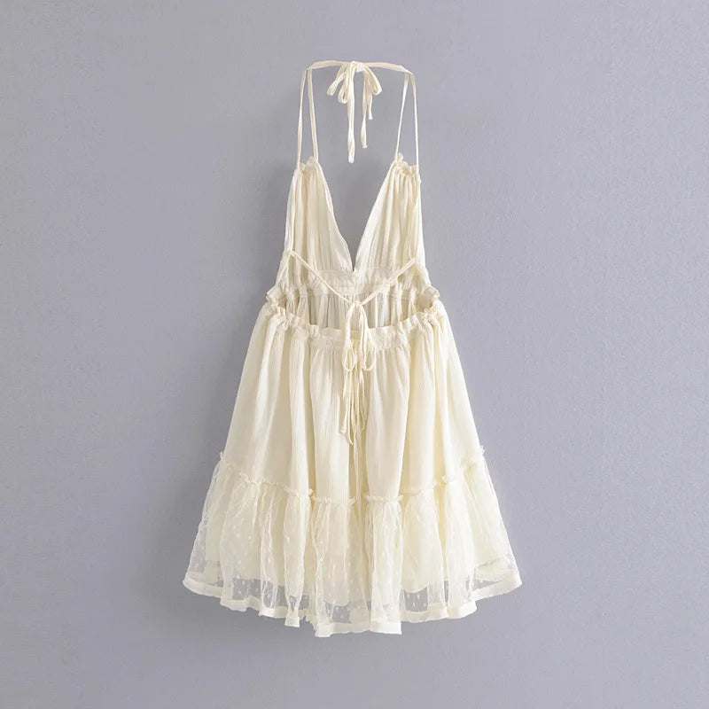 Cami Dresses - Summer Halter Neck Empire Dress for Festive Occasions