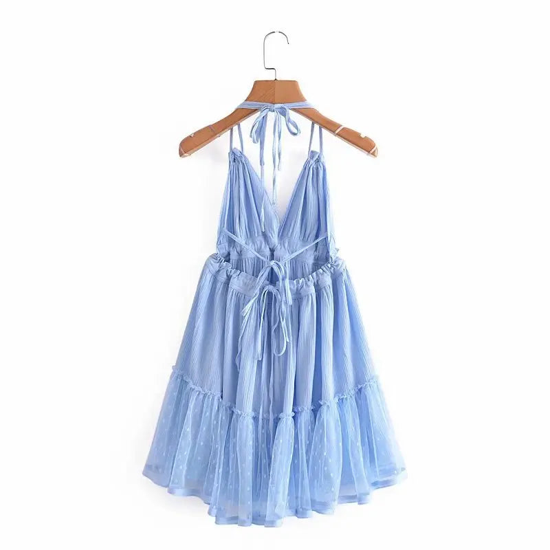 Cami Dresses - Summer Halter Neck Empire Dress for Festive Occasions