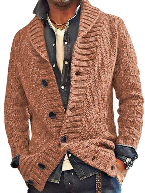 Cardigans - Classic Men's Contrast Button Sweater Cardigan
