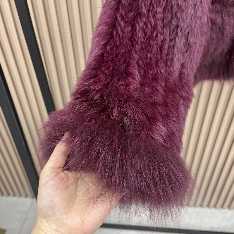 Cardigans - Rabbit Fur Knit Cardigan Jacket