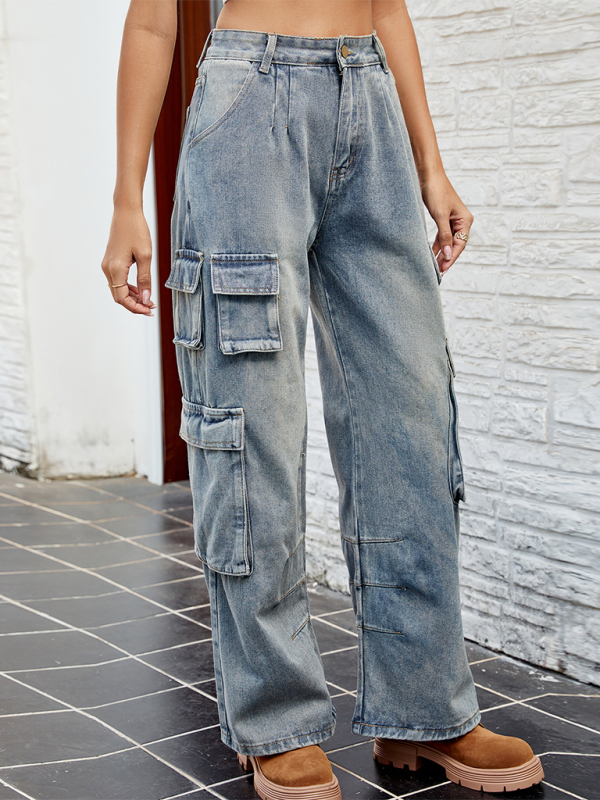 Explorer's Essential Modern Denim Cargo Pants