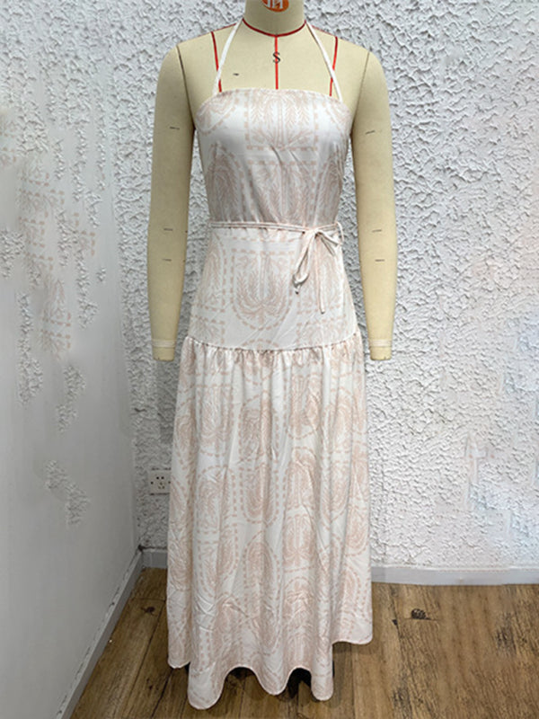 Casual Dresses - Casual Summer Halter Mid-Calf Dress