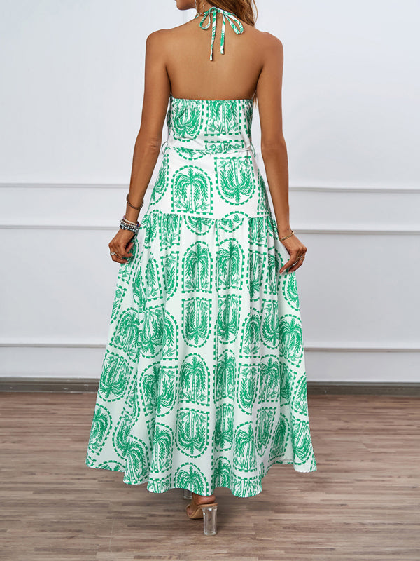 Casual Dresses - Casual Summer Halter Mid-Calf Dress