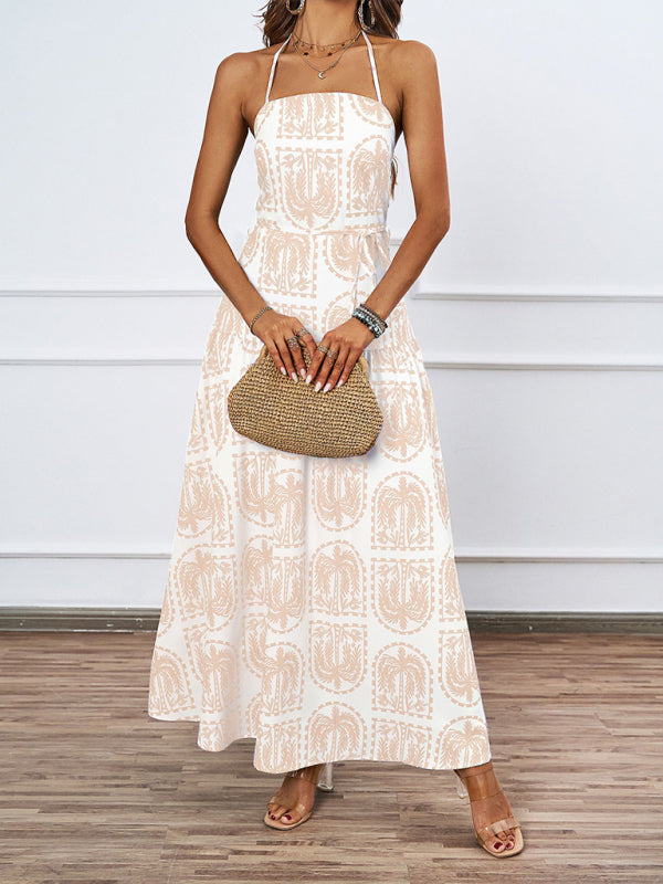 Casual Dresses - Casual Summer Halter Mid-Calf Dress