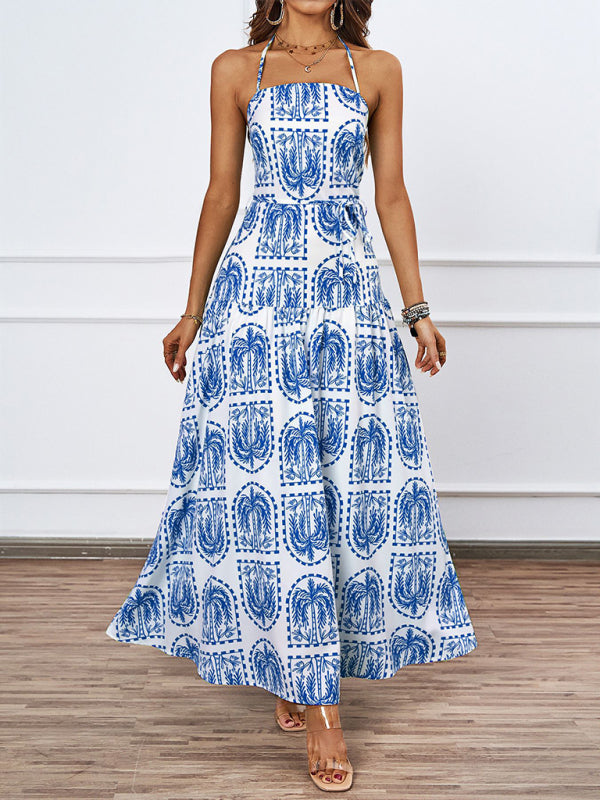 Casual Dresses - Casual Summer Halter Mid-Calf Dress