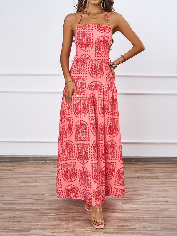 Casual Dresses - Casual Summer Halter Mid-Calf Dress