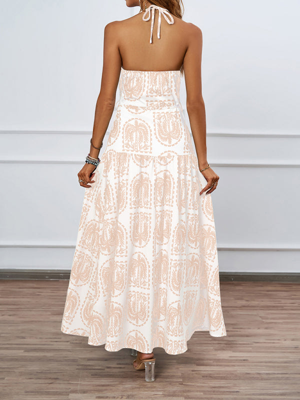 Casual Dresses - Casual Summer Halter Mid-Calf Dress