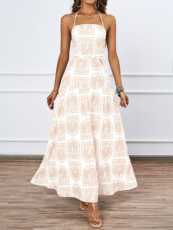 Casual Dresses - Casual Summer Halter Mid-Calf Dress