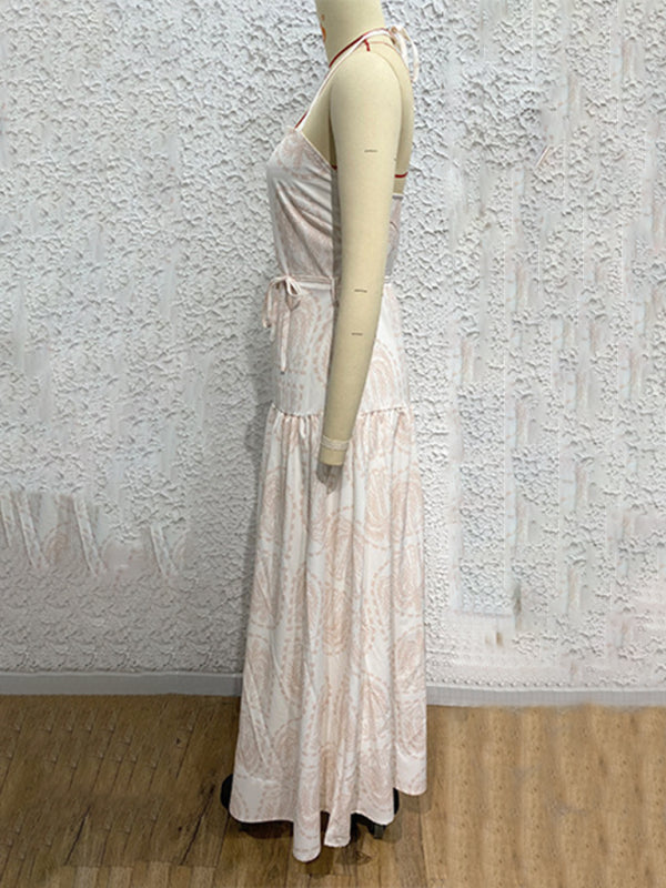 Casual Dresses - Casual Summer Halter Mid-Calf Dress