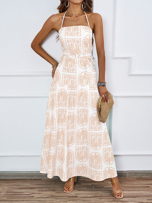 Casual Dresses - Casual Summer Halter Mid-Calf Dress