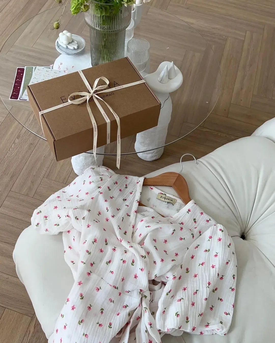 Casual Dresses - Floral Wrap Midi Dress for Casual and Family Gatherings