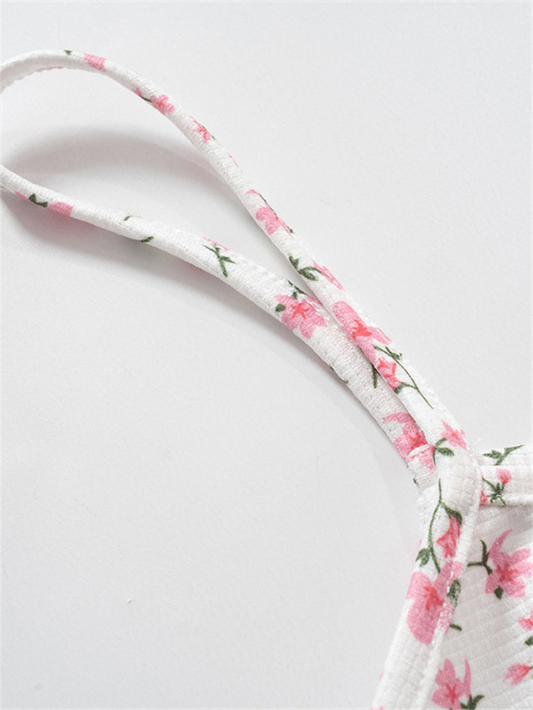 Casual Outfits - Floral Lounge Outfit Boyshorts and Top for Women