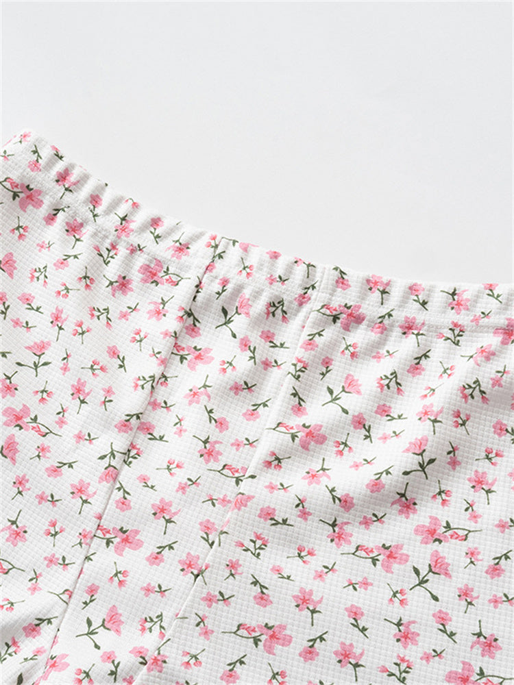 Casual Outfits - Floral Lounge Outfit Boyshorts and Top for Women