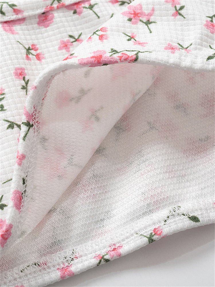 Casual Outfits - Floral Lounge Outfit Boyshorts and Top for Women