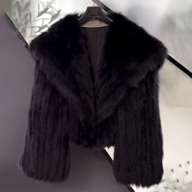 Coats - Women’s Luxurious Faux Fur Jacket for Winter Nights