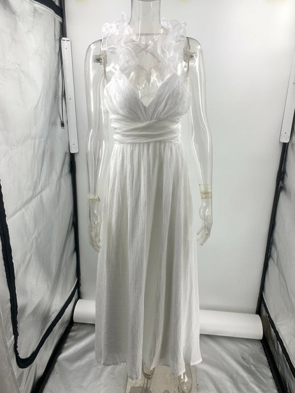 Cocktail Dresses - Backless Tea-length Dress with Adjustable Lace-Up for Cocktails