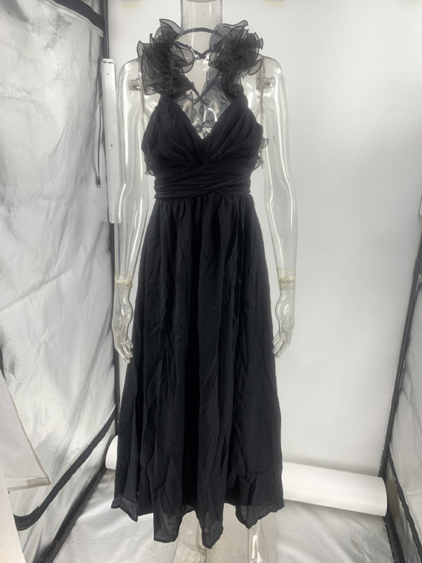 Cocktail Dresses - Backless Tea-length Dress with Adjustable Lace-Up for Cocktails