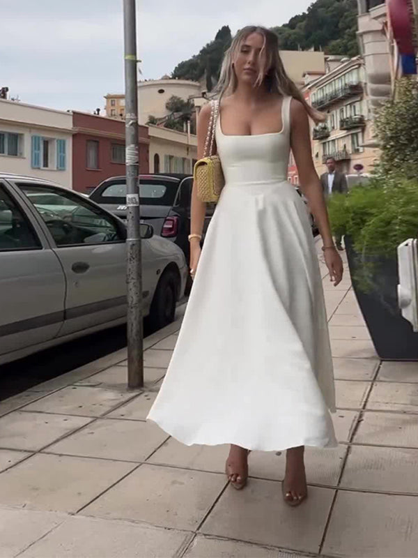 Cocktail Dresses - Classic Fit and Flare Cocktail Dress in Tea Length