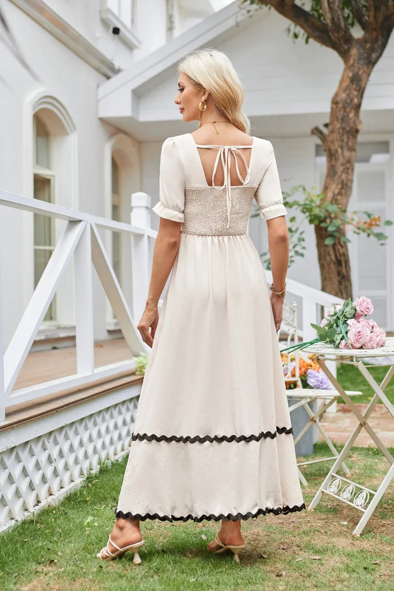 Cocktail Dresses- Square Neck Cocktail Dress for Formal Events- - Pekosa Women Fashion