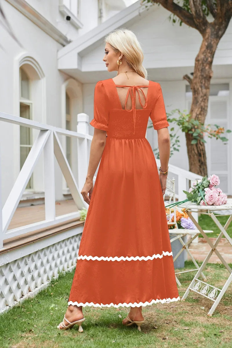 Cocktail Dresses- Square Neck Cocktail Dress for Formal Events- - Pekosa Women Fashion