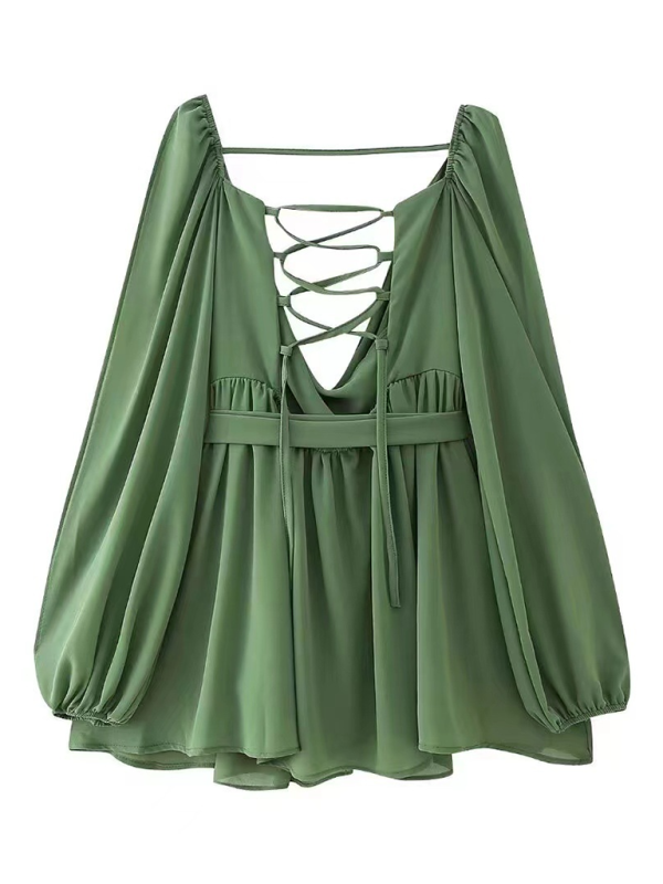 Cocktail Dresses- Mini Dress with Dramatic Sleeves for Wedding Guests & Parties- - Pekosa Women Fashion