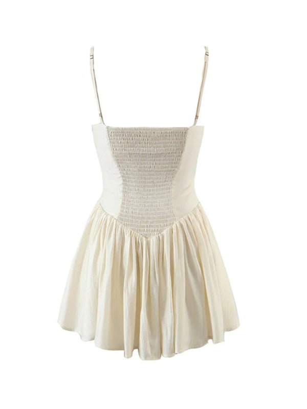 Sommerliches, elegantes Fit & Flare-Kleid mit tiefer Taille für Cocktailpartys