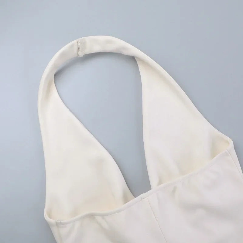 Sommerparty-Minikleid in A-Linie mit tiefem Ausschnitt und Neckholder fĂŒr Damen