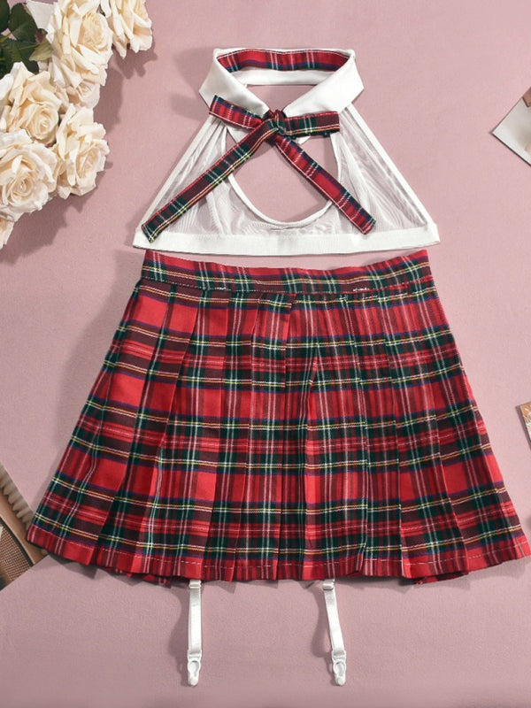 Cosplay - Custom Gingham Sexy Lingerie Garter Set for Women