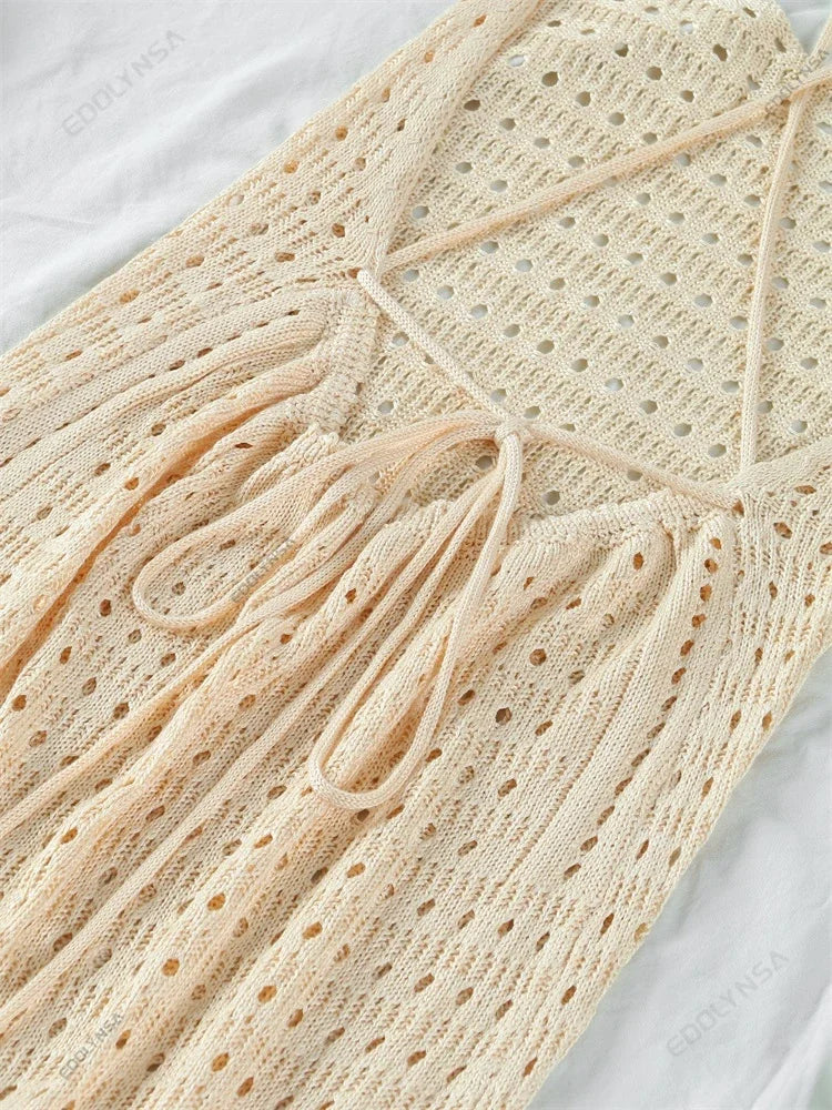 Cover up - Crochet Knit Beach Dress for Tropical Escapes