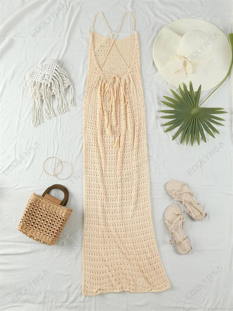 Cover up - Crochet Knit Beach Dress for Tropical Escapes