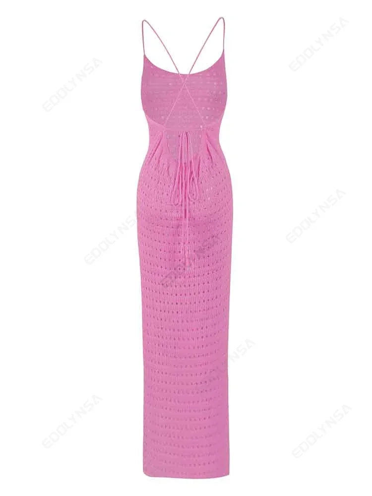 Cover up - Crochet Knit Beach Dress for Tropical Escapes