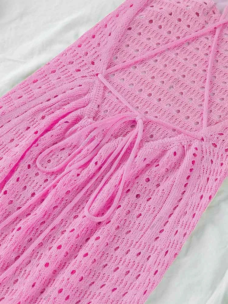 Cover up - Crochet Knit Beach Dress for Tropical Escapes