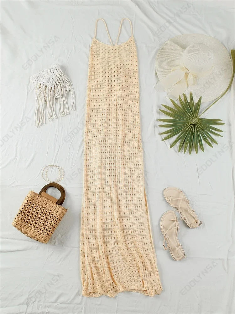 Cover up - Crochet Knit Beach Dress for Tropical Escapes