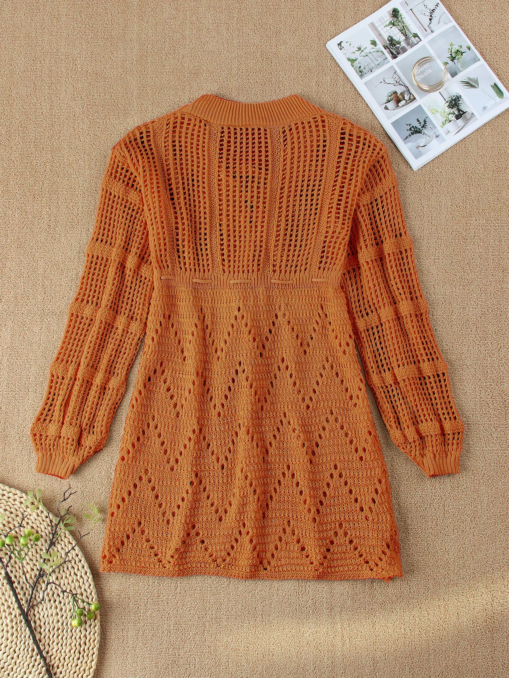 Cover up - Women's Beach Knit Cover-Up Lace-Up Beach Dress