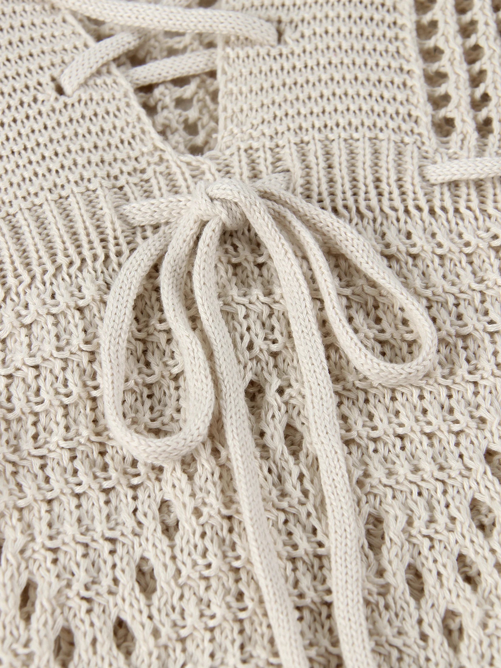 Cover up - Women's Beach Knit Cover-Up Lace-Up Beach Dress