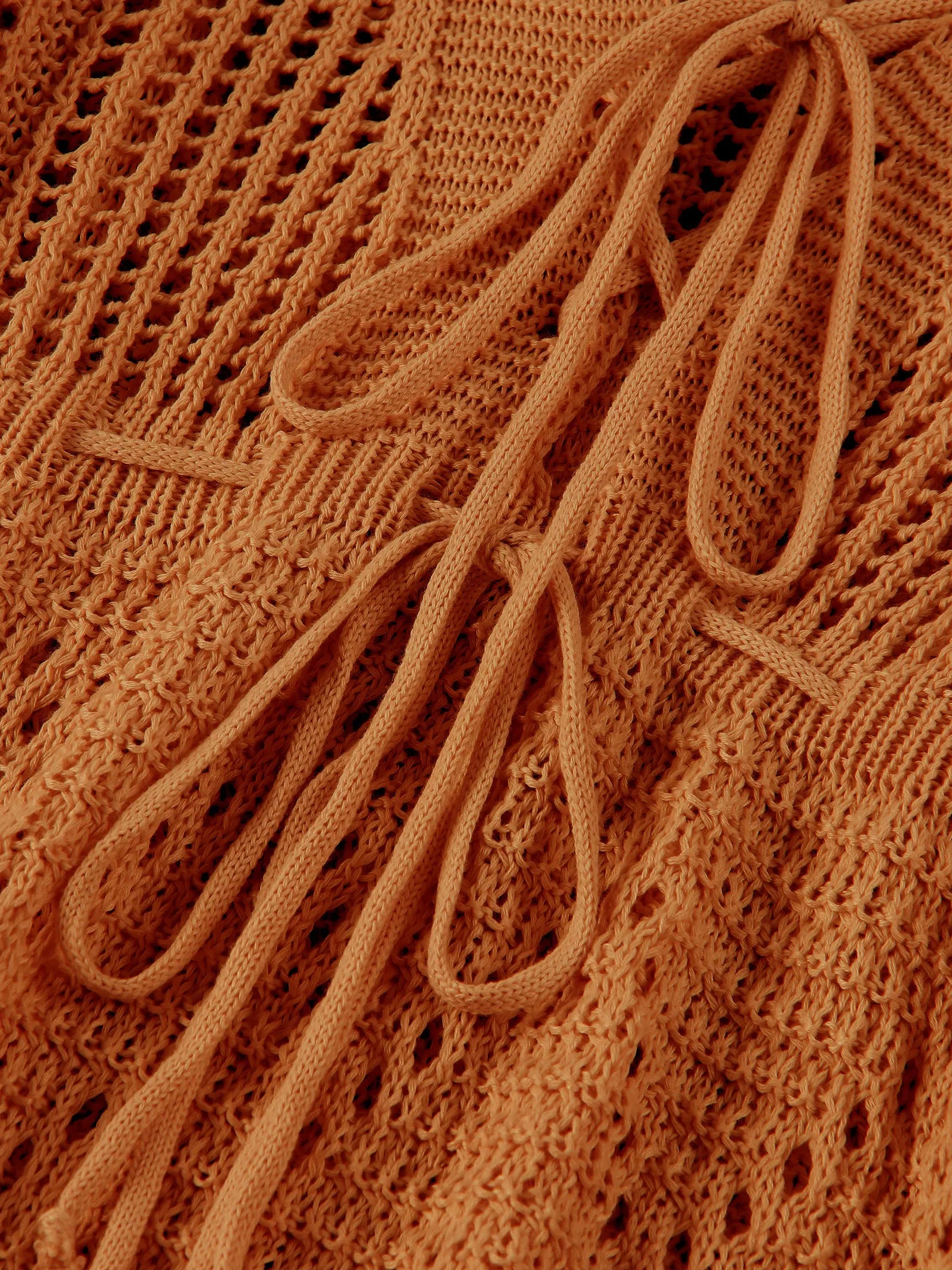 Cover up - Women's Beach Knit Cover-Up Lace-Up Beach Dress