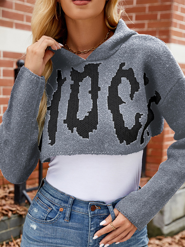 Crop Sweaters - Cropped BOO Sweater Halloween Hoodie