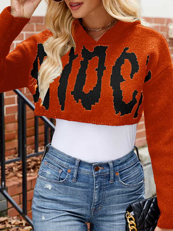 Crop Sweaters - Cropped BOO Sweater Halloween Hoodie