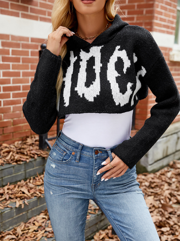 Crop Sweaters - Cropped BOO Sweater Halloween Hoodie