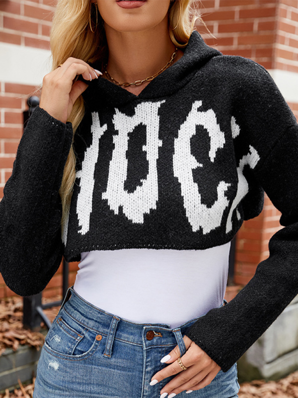 Crop Sweaters - Cropped BOO Sweater Halloween Hoodie